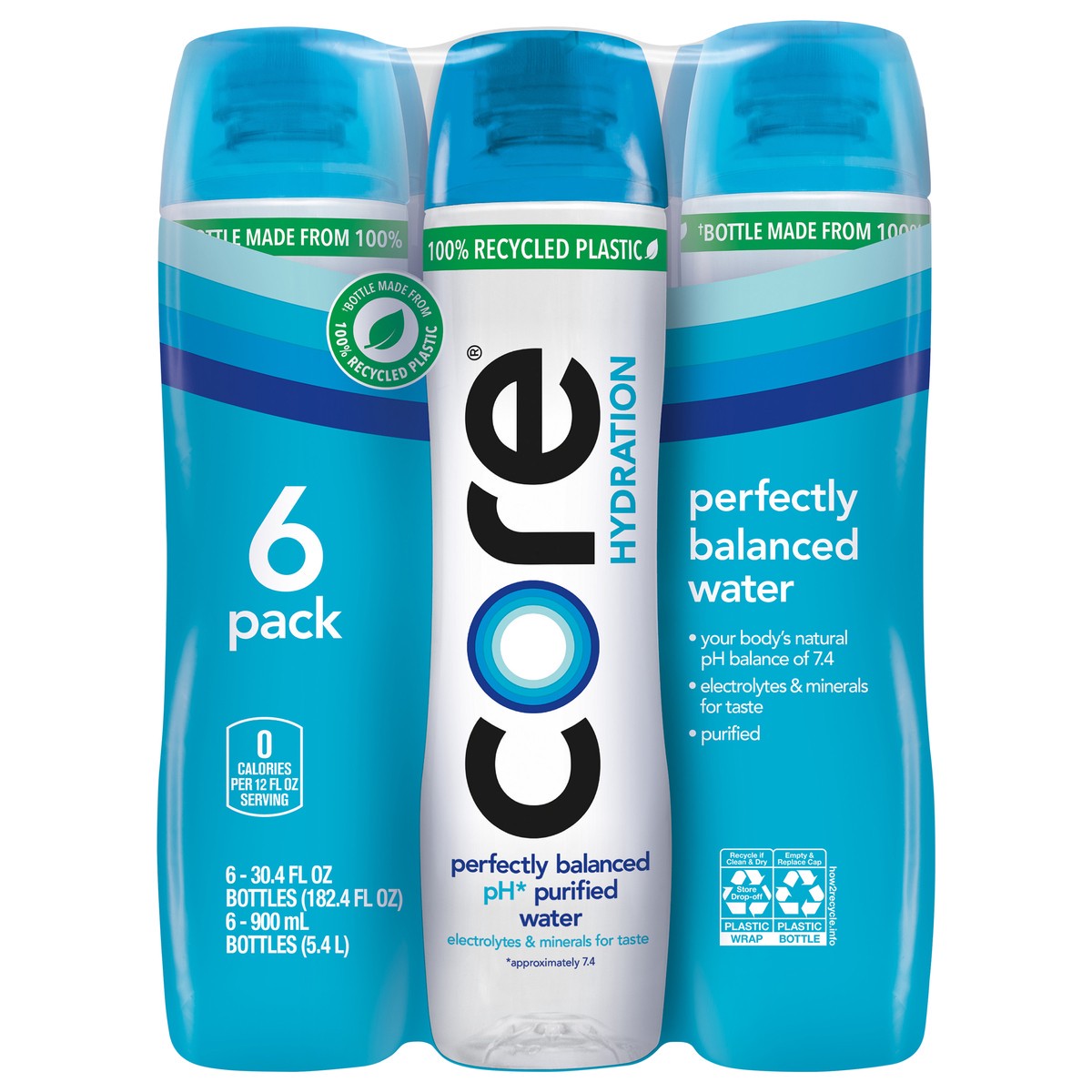 slide 1 of 29, Core Hydration 6 Pack Perfectly Balanced Water 6-30.4 fl oz Bottles, 6 ct; 30.4 fl oz
