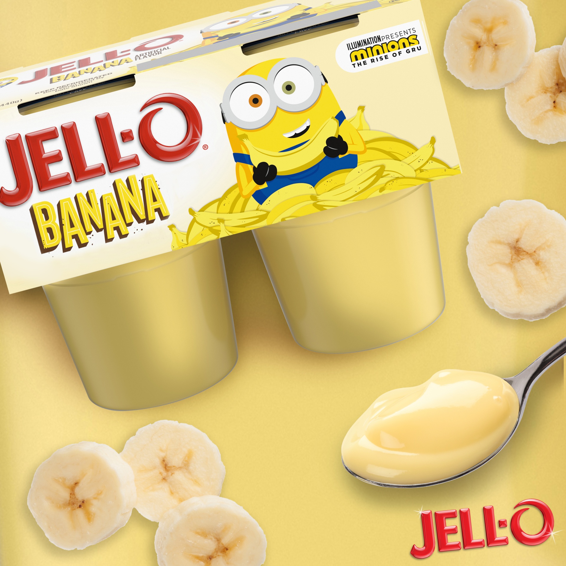 JellO Monkey Around Banana ReadytoEat Pudding Cups Snack Cups 15.5