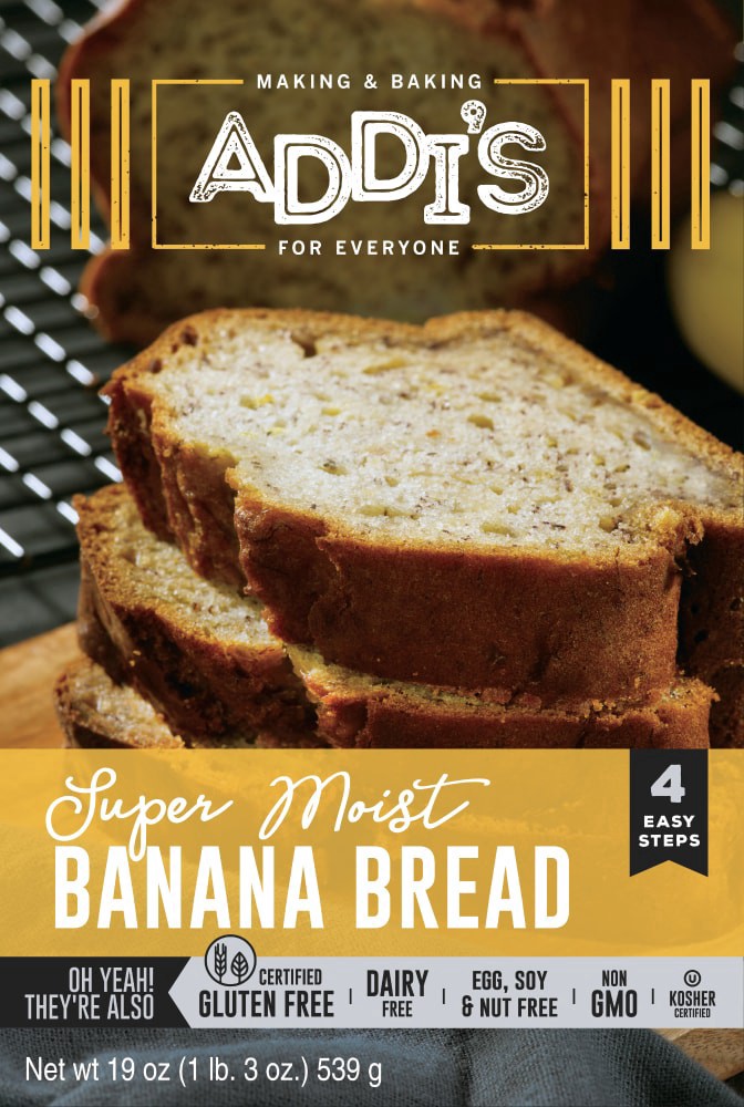 slide 2 of 3, Addi's Gluten Free Super Moist Banana Bread Mix, 19 oz