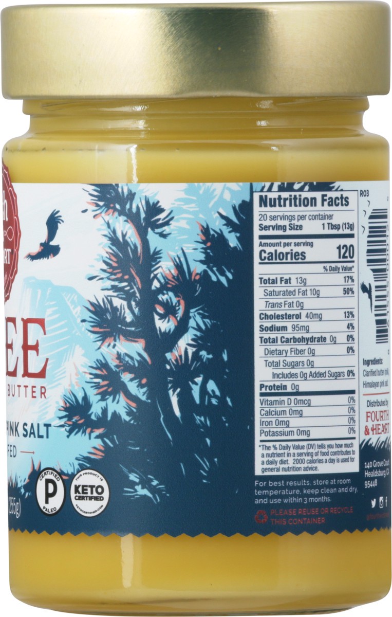 slide 11 of 14, 4th & Heart Gluten Free Grass-Fed Pink Salt Ghee (Clarified Butter), 9 oz