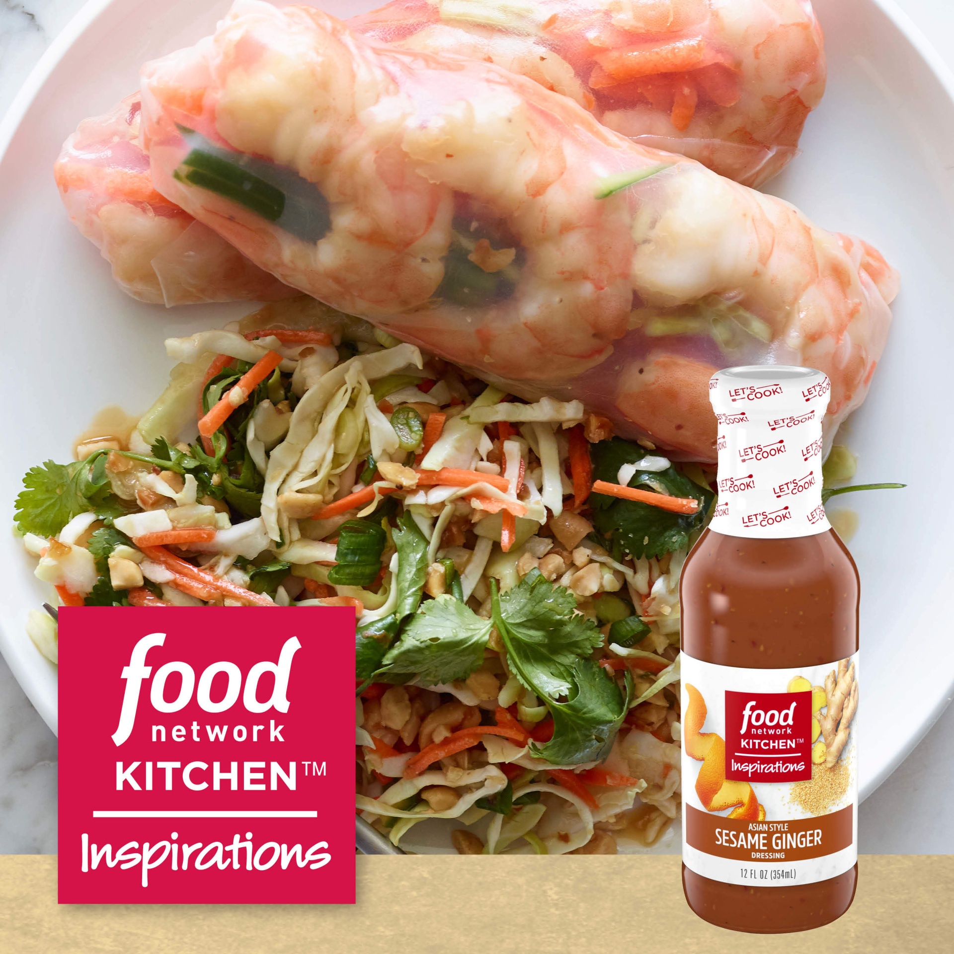 slide 2 of 7, Food Network Kitchen Inspirations Asian Style Sesame Ginger Salad Dressing, 12 fl oz
