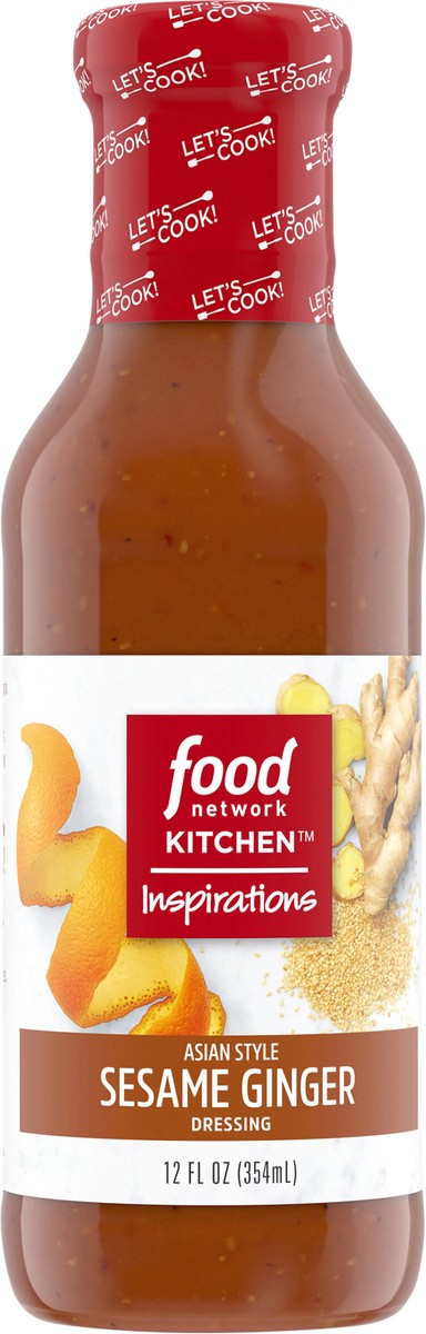 slide 3 of 13, Food Network Kitchen Inspirations Asian Style Sesame Ginger Salad Dressing, 12 fl oz Bottle, 12 fl oz