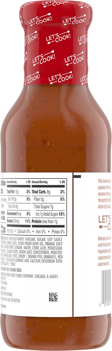 slide 9 of 13, Food Network Kitchen Inspirations Asian Style Sesame Ginger Salad Dressing, 12 fl oz Bottle, 12 fl oz