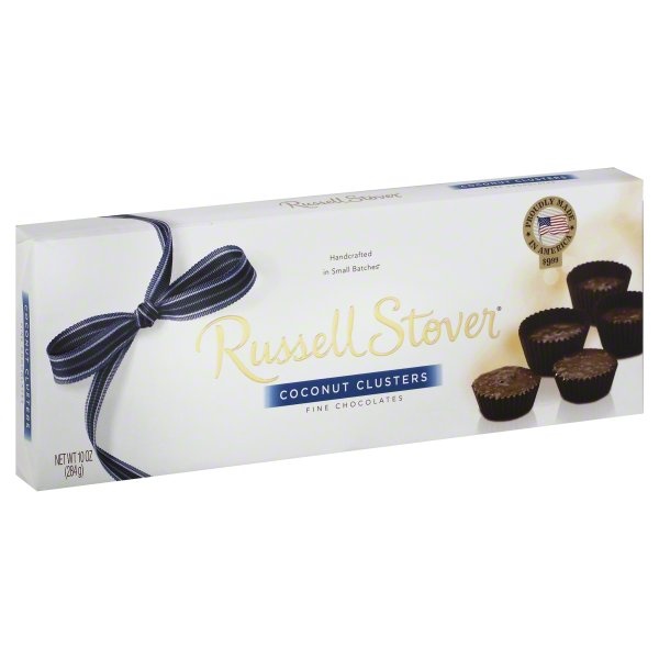 slide 1 of 1, Russell Stover Coconut Clusters, 10 oz