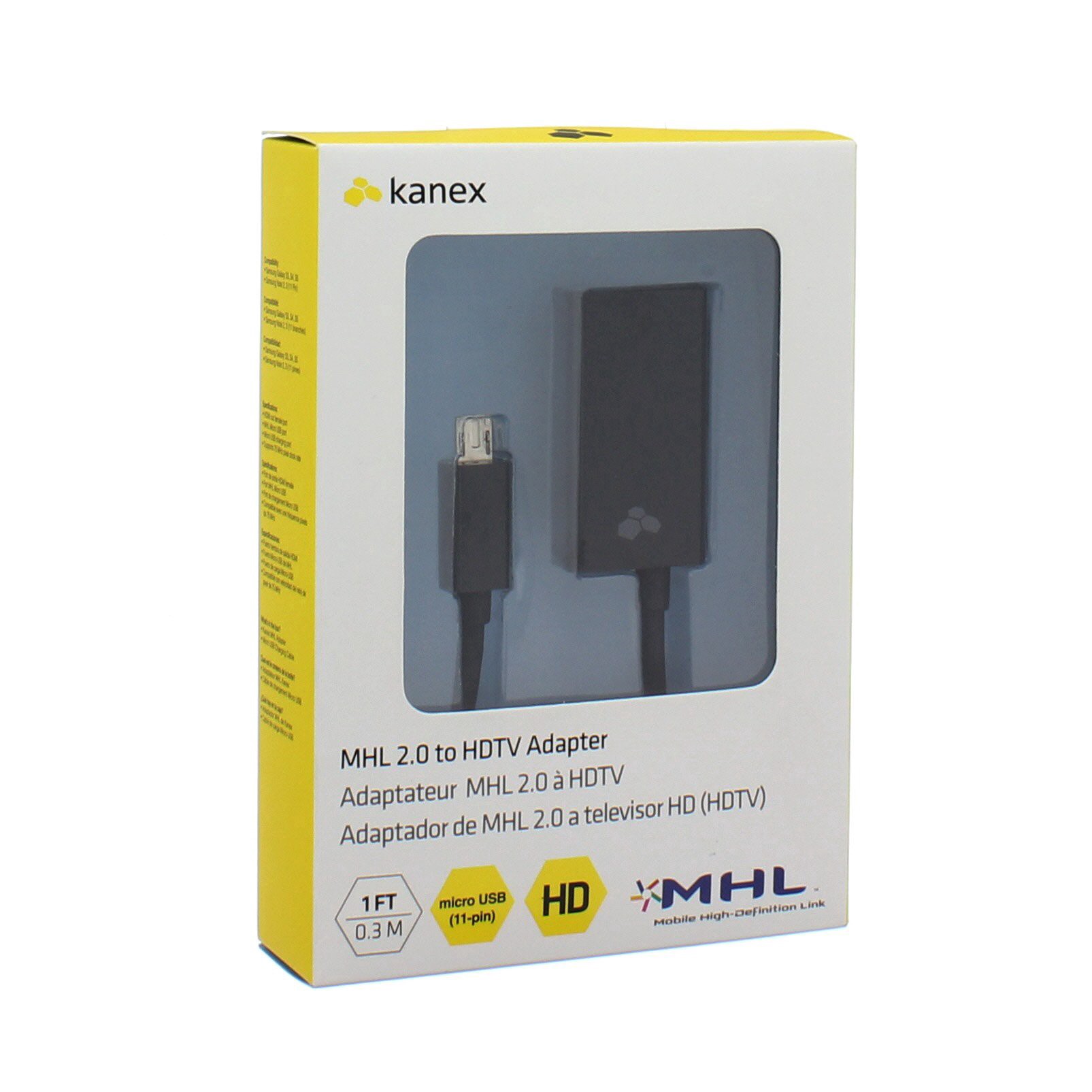 slide 1 of 1, Kanex MHL 2.0 to HDTV 11 Pin MicroUSB to HDMI Adapter, 1 ct