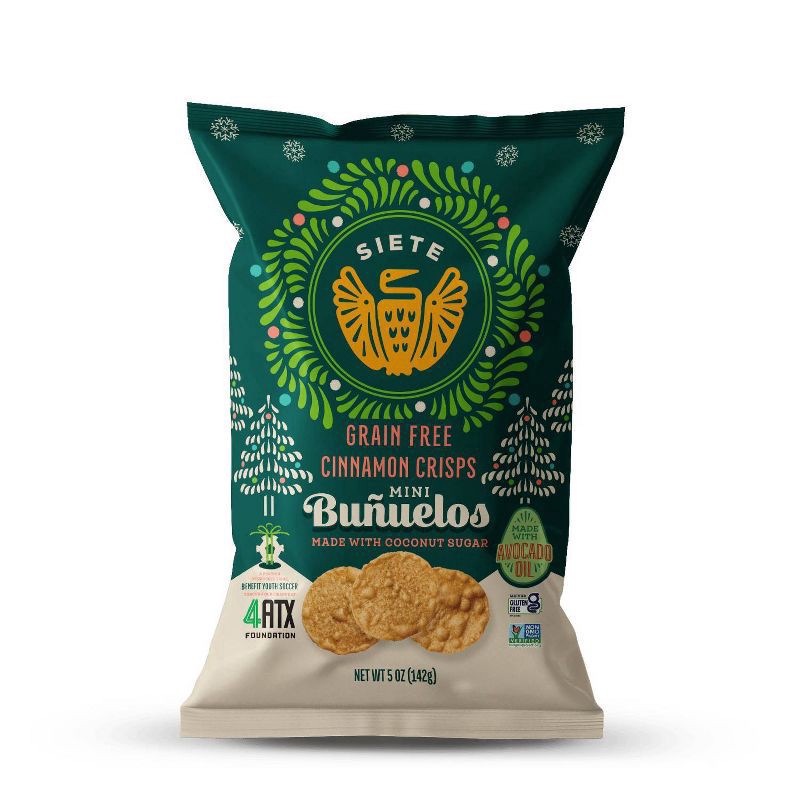 slide 1 of 9, Siete Grain Free Cinnamon Crisps Bunuelos Mini 5 oz, 5 oz