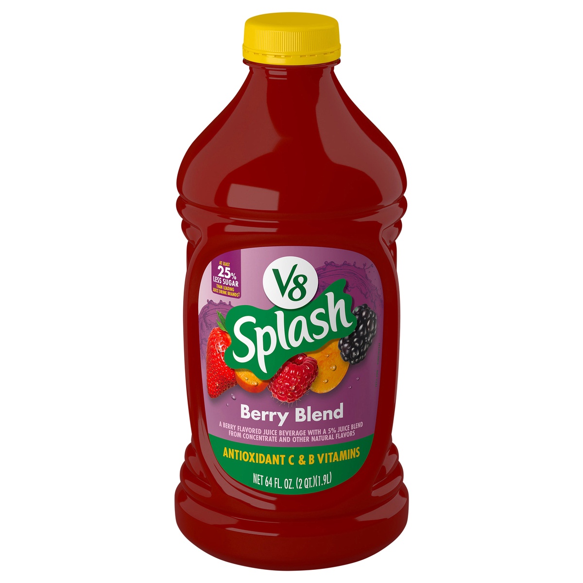 slide 1 of 9, V8 Splash Berry Blend Juice, 64 oz