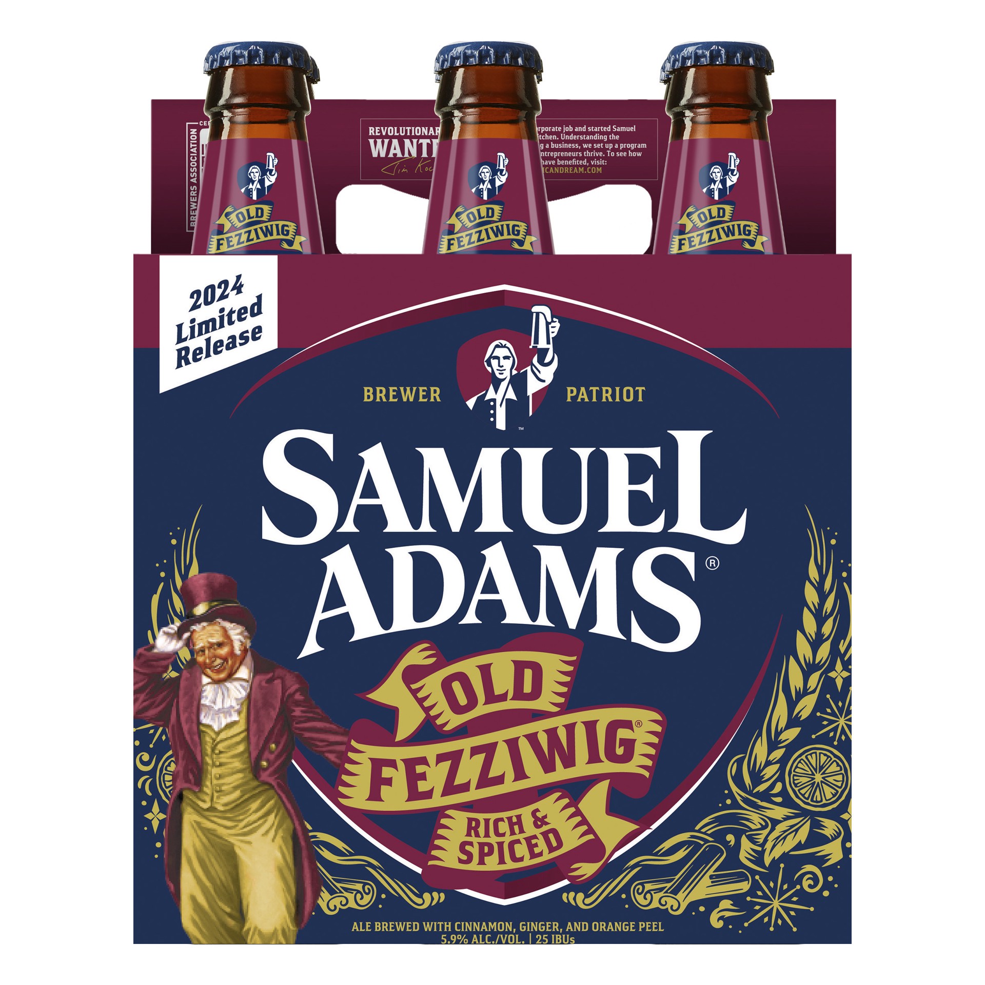 slide 3 of 4, Samuel Adams Old Fezziwig Ale Seasonal Beer (12 fl. oz. Bottle, 6pk.), 6 ct; 12 oz