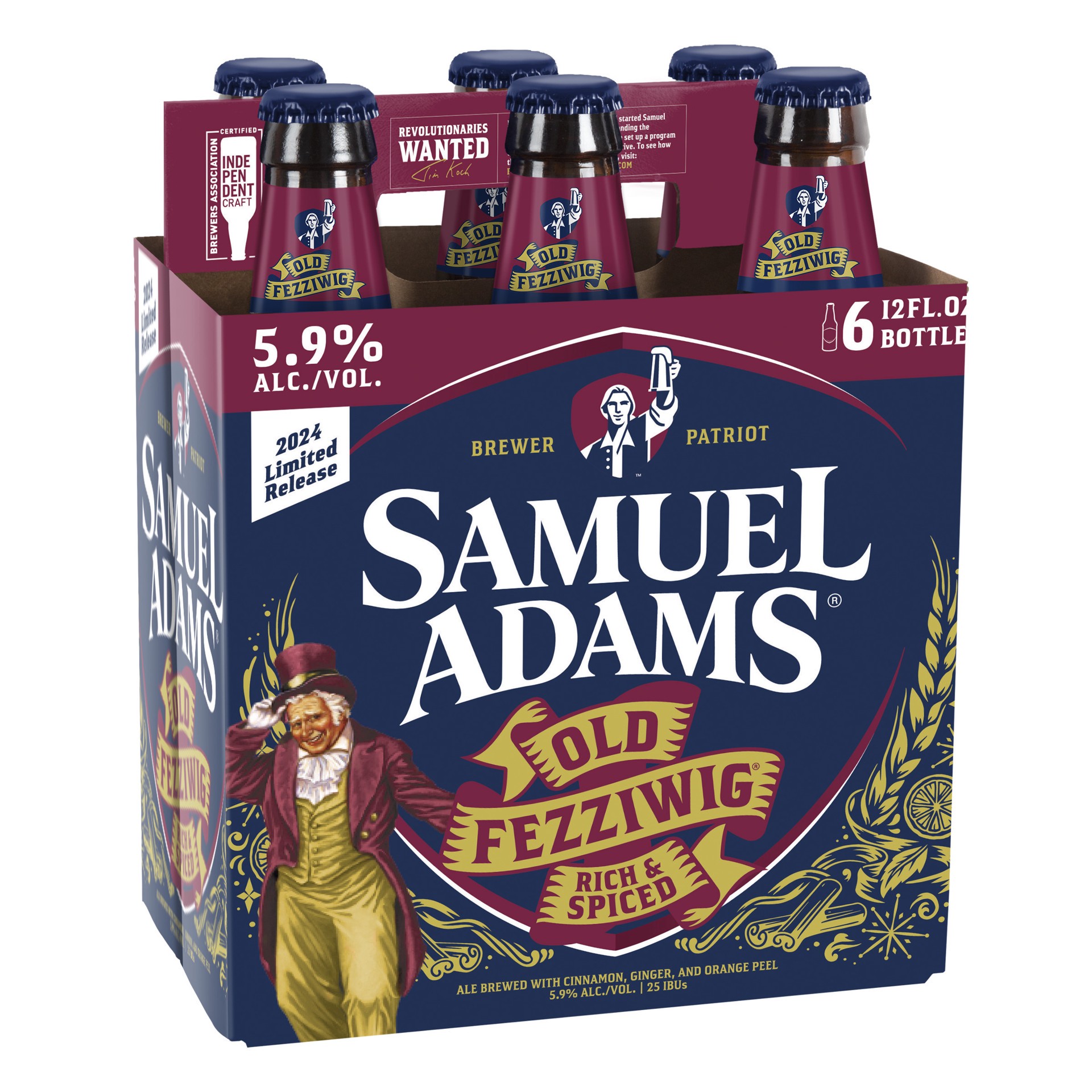 slide 2 of 4, Samuel Adams Old Fezziwig Ale Seasonal Beer (12 fl. oz. Bottle, 6pk.), 6 ct; 12 oz