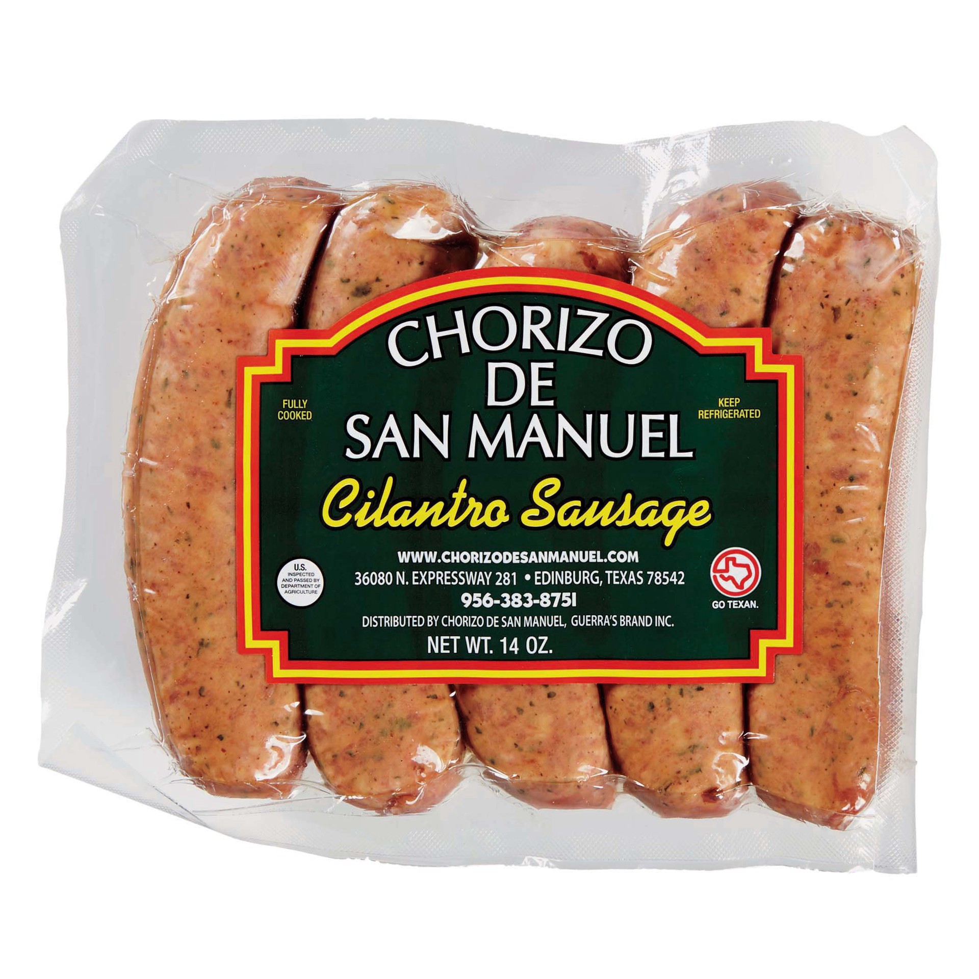 slide 1 of 1, Chorizo de San Manuel Cilantro Sausage, 5 ct