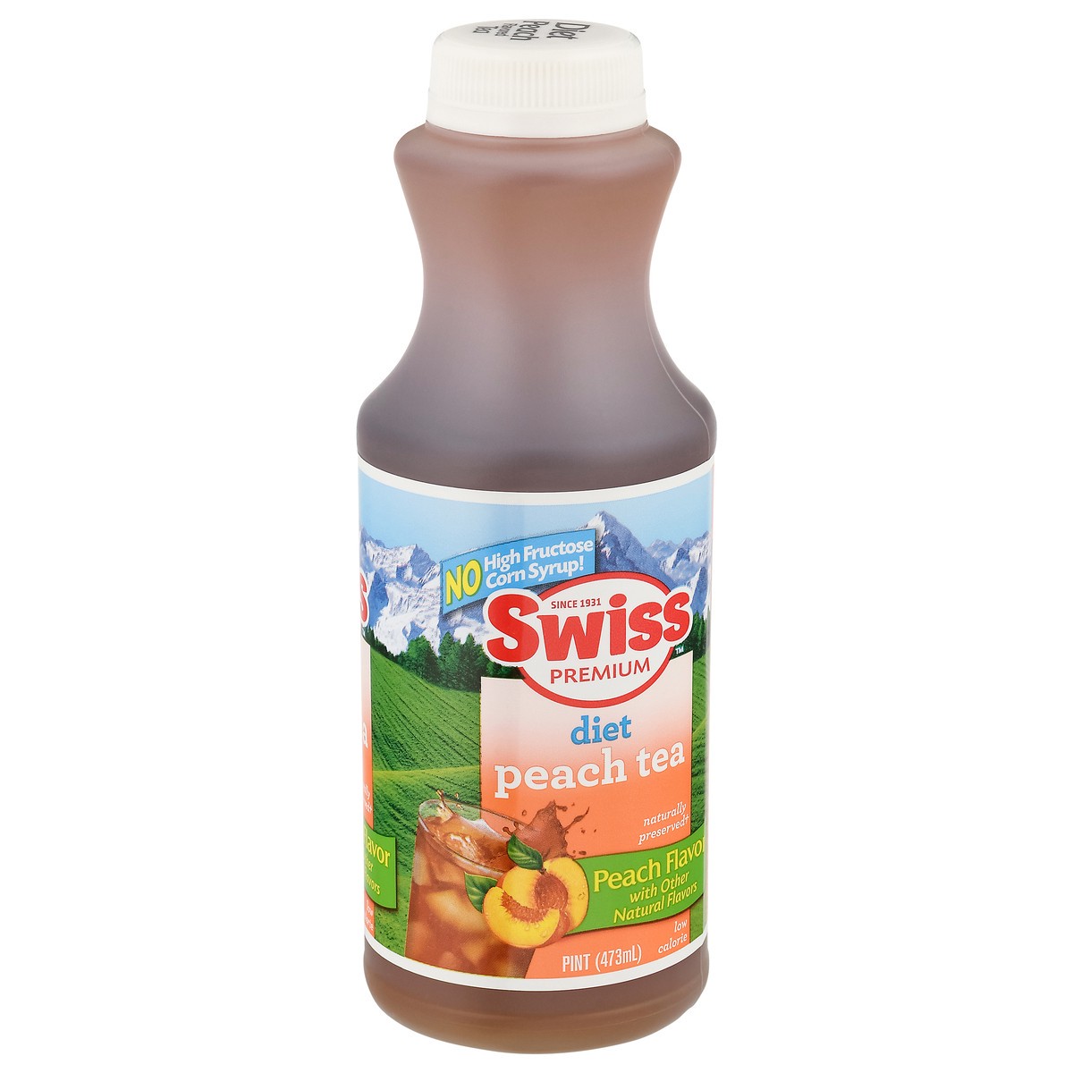 slide 2 of 4, Swiss Premium Diet Peach Tea 1 pt, 1 pint