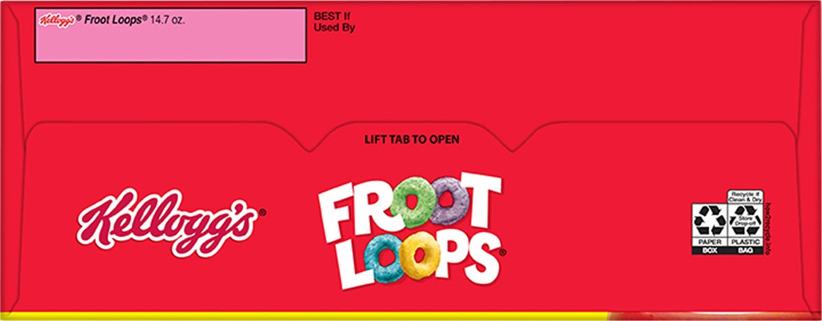 slide 8 of 8, Froot Loops Kellogg's Froot Loops Breakfast Cereal, Fruit Flavored, Breakfast Snacks with Vitamin C, Large Size, Original, 14.7oz Box, 1 Box, 14.7 oz
