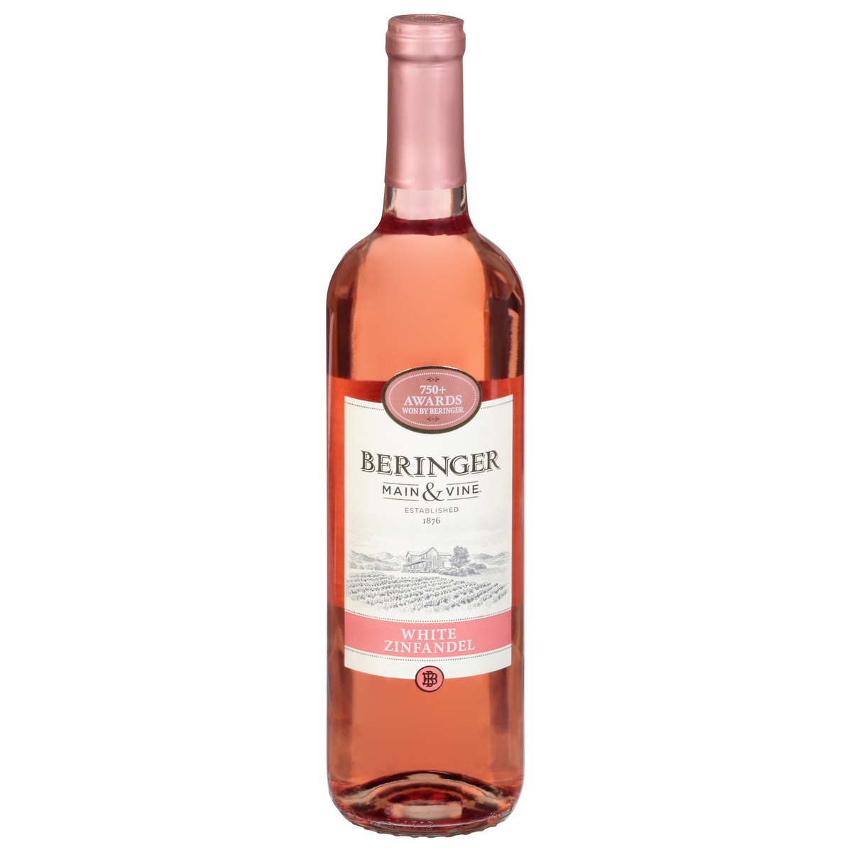 slide 1 of 2, Beringer Main & Vine™ White Zinfandel Pink Wine - 750ml, American, 750 ml