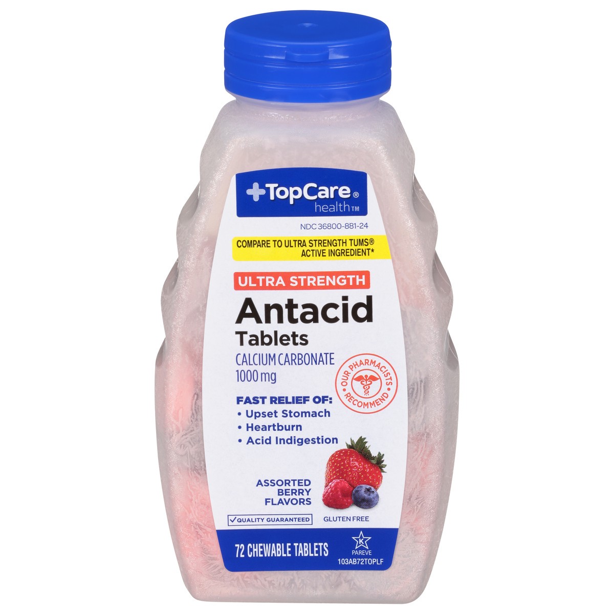 slide 1 of 9, TopCare Antacids, 72 ct