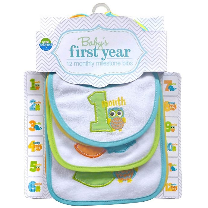 slide 2 of 2, Neat Solutions Monthly Milestone Bib Set - Neutral, 12 ct