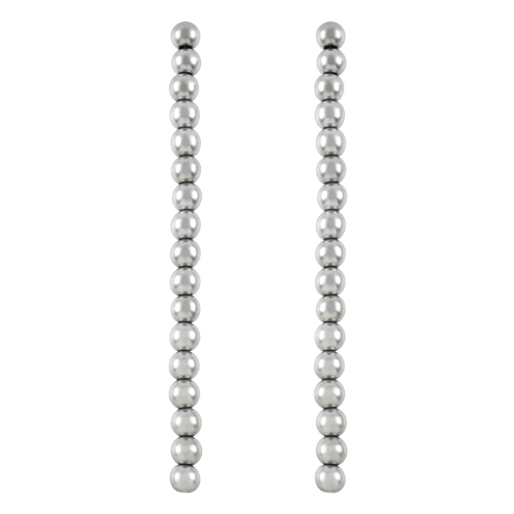 slide 2 of 3, Rhodium Reconstituted Hematite Round Beads By Bead Landing, 8 mm