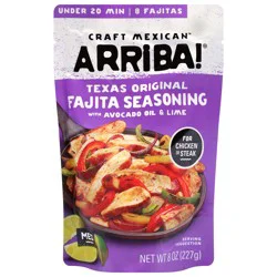 Arriba! Craft Mexican Texas Original Fajita Seasoning with Avocado Oil & Lime 8 oz