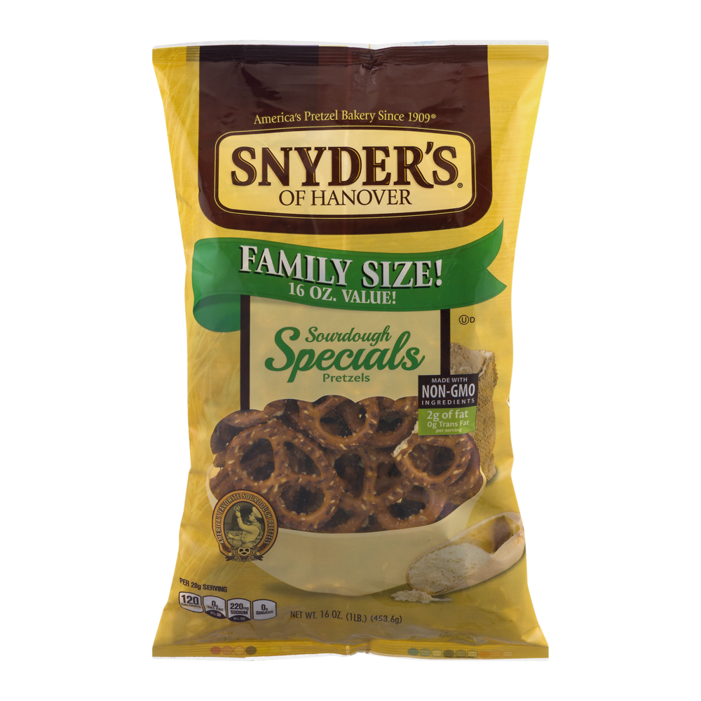 slide 1 of 6, Snyder's of Hanover The Pounder Pretzels Sourdough Specials, 16 oz