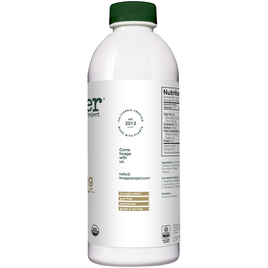 slide 3 of 4, Forager Project Organic Plain Dairy-Free Drinkable Cashew-Gurt, 28 fl oz