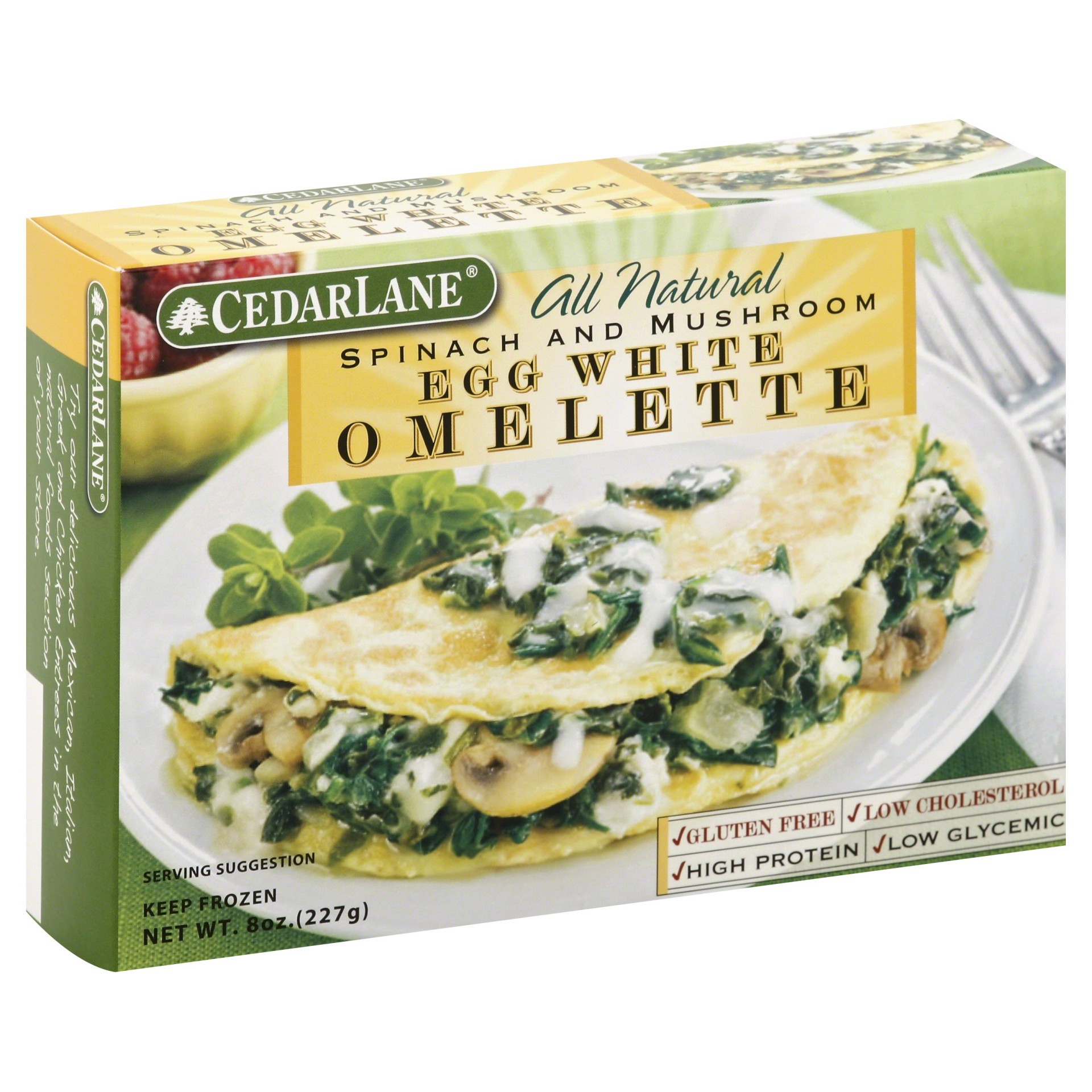 slide 1 of 4, Cederlane All Natural Spinach And Mushroom Egg White Omlette, 8 oz