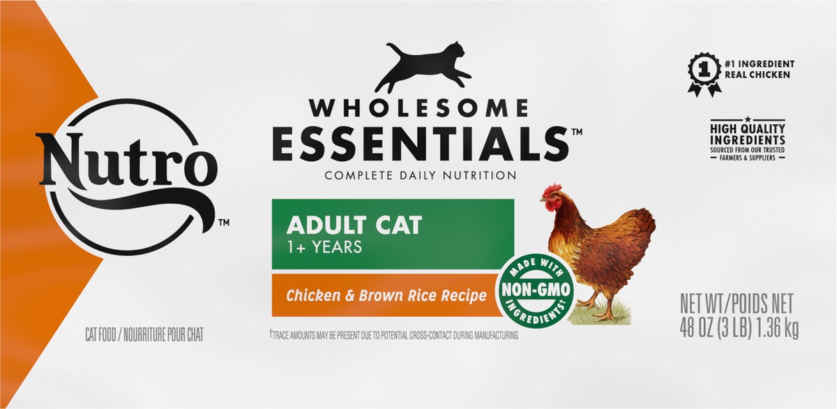 slide 5 of 9, Nutro Wholesome Essentials Adult 1+ Years Natural Cat Food 48 oz, 48 oz