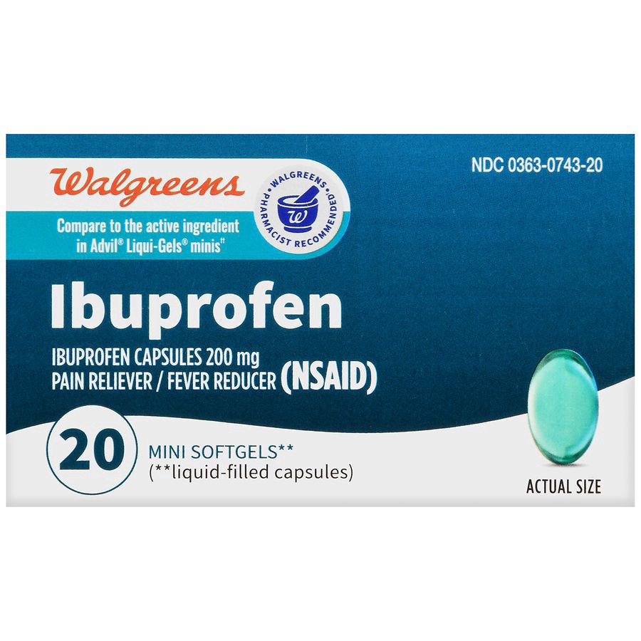 slide 4 of 5, Walgreens Ibuprofen 200 mg Mini Softgels, 20 ct