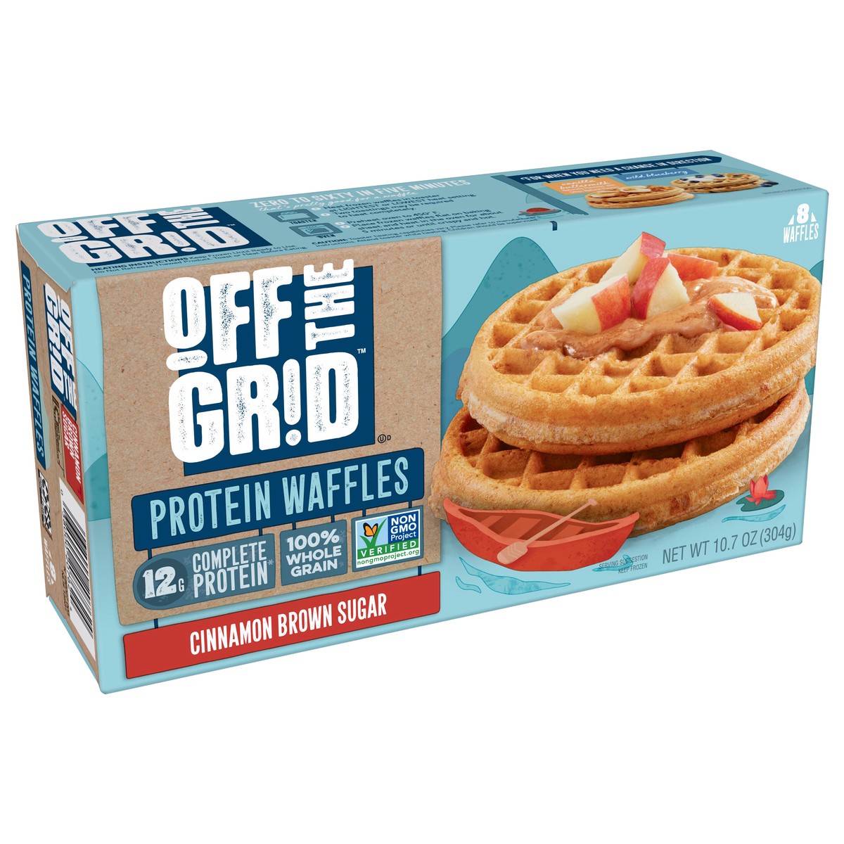 slide 2 of 10, Off The Grid Kellogg's Off the Grid Frozen Waffles of Complete Protein, Cinnamon Brown Sugar, 10.7 oz