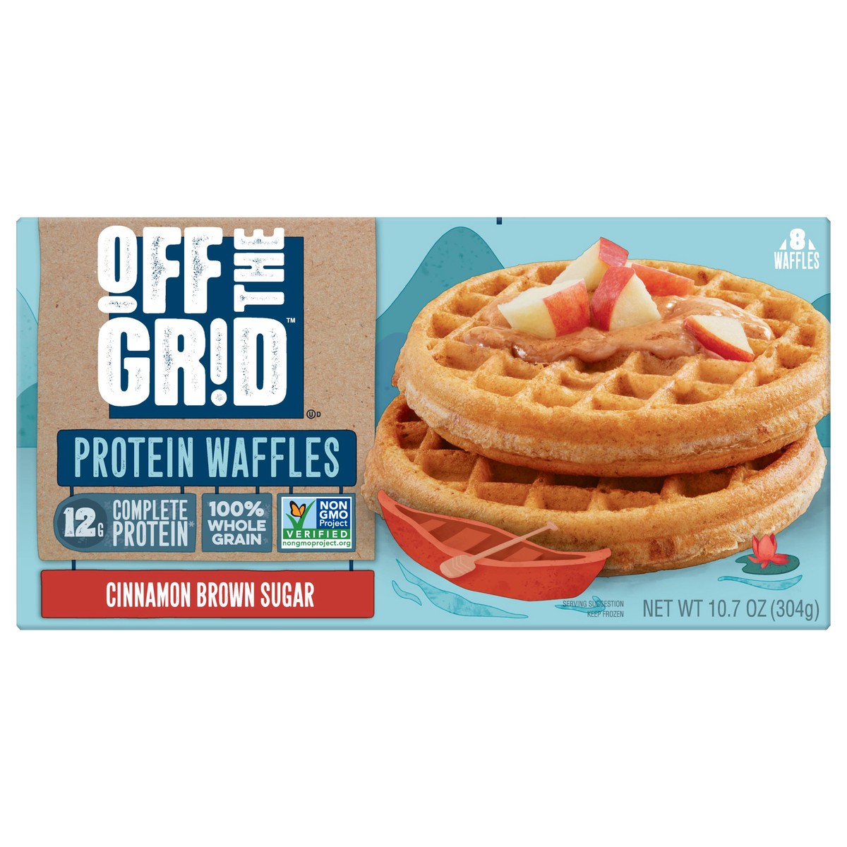 slide 1 of 10, Off The Grid Kellogg's Off the Grid Frozen Waffles of Complete Protein, Cinnamon Brown Sugar, 10.7 oz