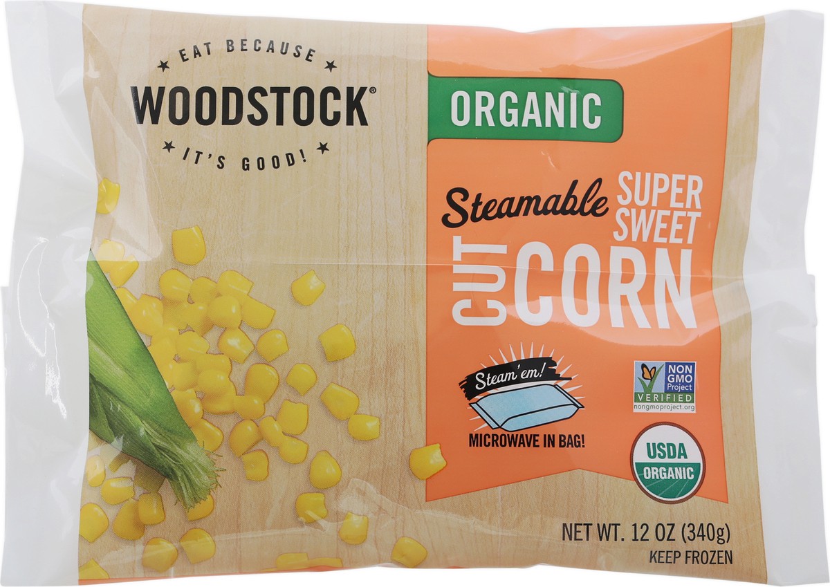 slide 10 of 14, Woodstock Organic Steamable Super Sweet Cut Corn 12 oz, 12 oz