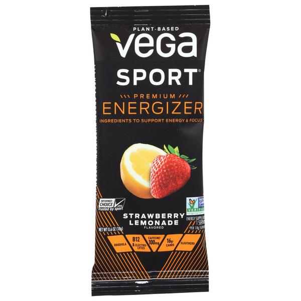 slide 1 of 1, Vega Sport Strawberry Lemonade Premium Energizer Recovery Supplement Packs, 12 ct; 0.6 oz