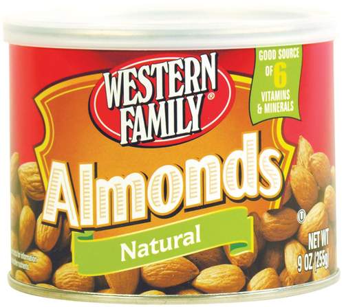 slide 1 of 1, Western Family Almonds Natural, 9 oz