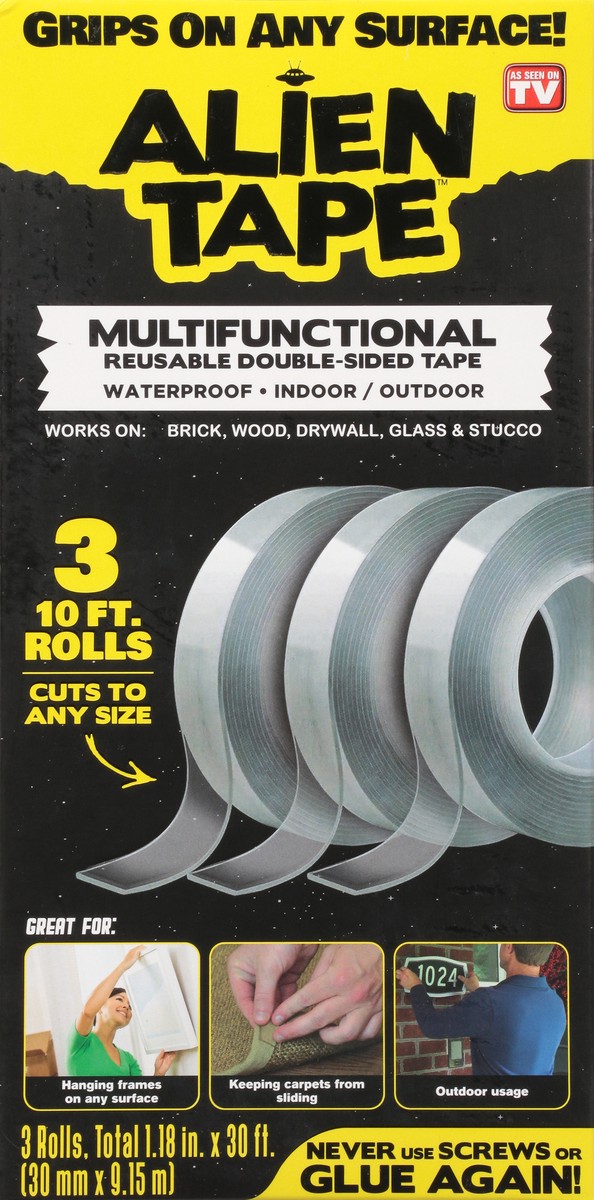 slide 9 of 10, Bell + Howell Multifunctional Reusable Double-Sided Tape 3 ea, 3 ct