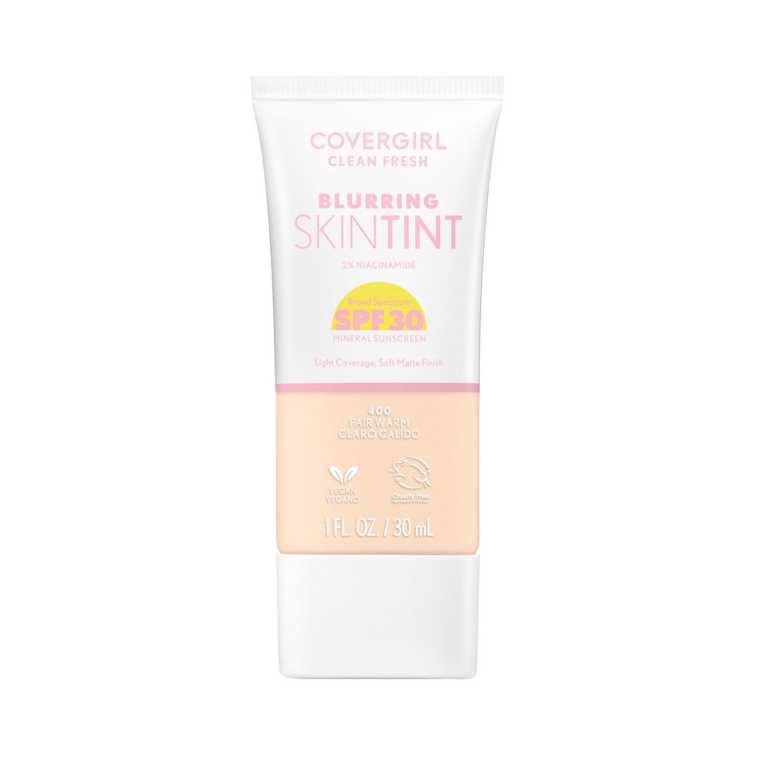 slide 1 of 1, COVER GIRL Covergirl Clean Fresh Blurring Skin Tint, Spf 30, Fair Warm, 1 ct