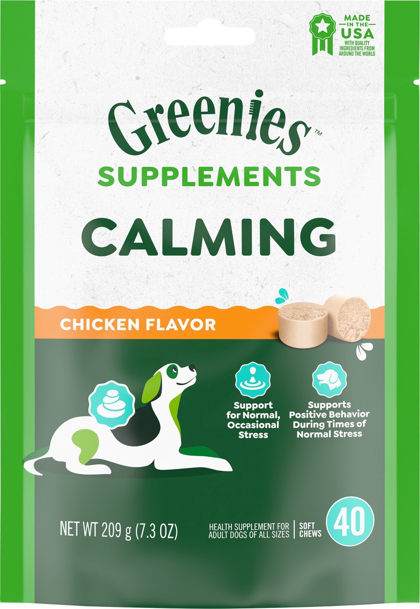 slide 7 of 13, Greenies Calming Chicken Flavor Supplements 40 ea, 40 ct