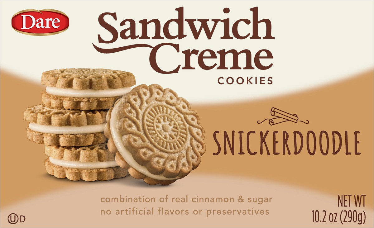 slide 4 of 7, Dare Sandwich Creme Snickerdoodle Cookies, 10.2 oz
