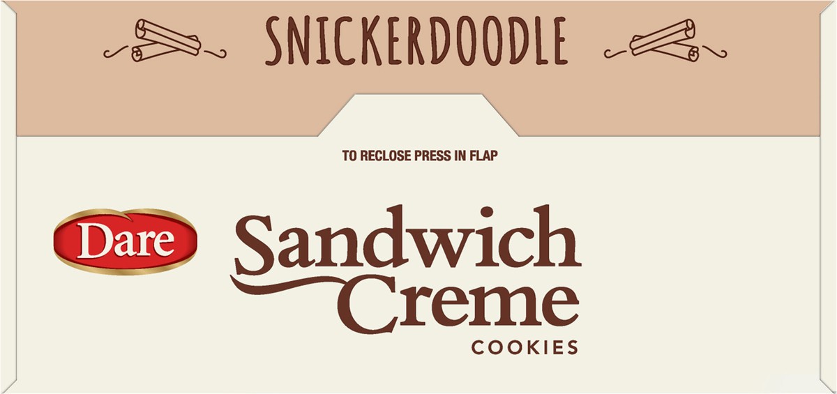 slide 2 of 7, Dare Sandwich Creme Snickerdoodle Cookies, 10.2 oz