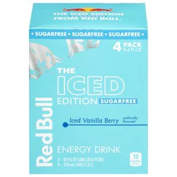 Red Bull Iced Edition Sugarfree Iced Vanilla Berry Energy Drink - 4 x 8.4 fl oz