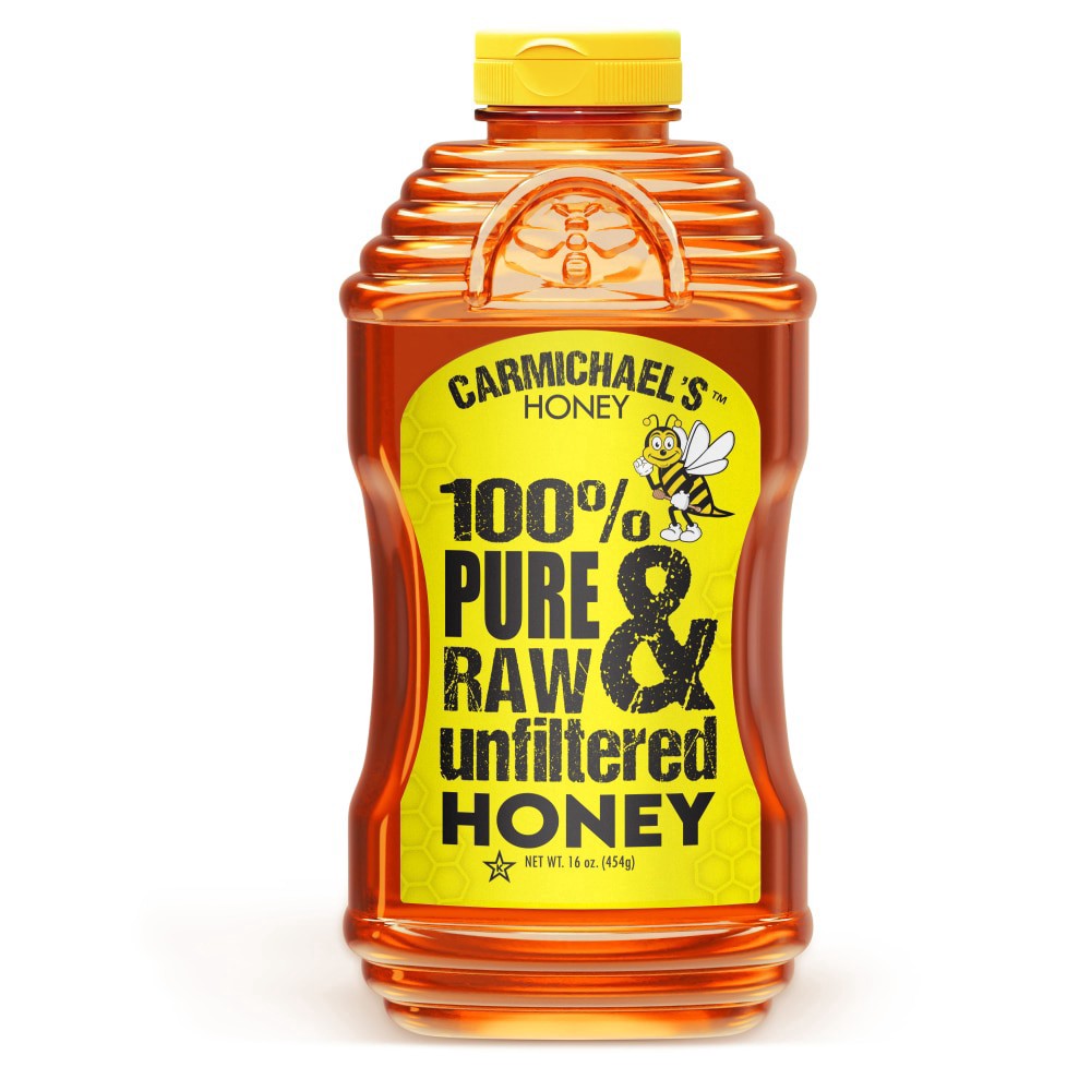 slide 1 of 5, Carmichael's 100% Pure & Raw Unfiltered Honey - 16 oz, 16 oz