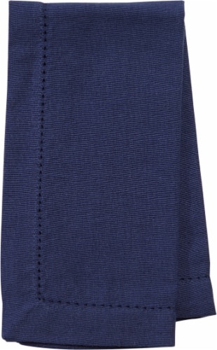 slide 1 of 1, Homewear Linens Hem-Stitch Solid Napkin - Dark Blue, One Size