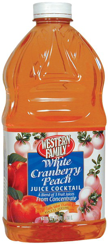 slide 1 of 1, Western Family Wht Cranberry Peach Juice - 64 oz, 64 oz