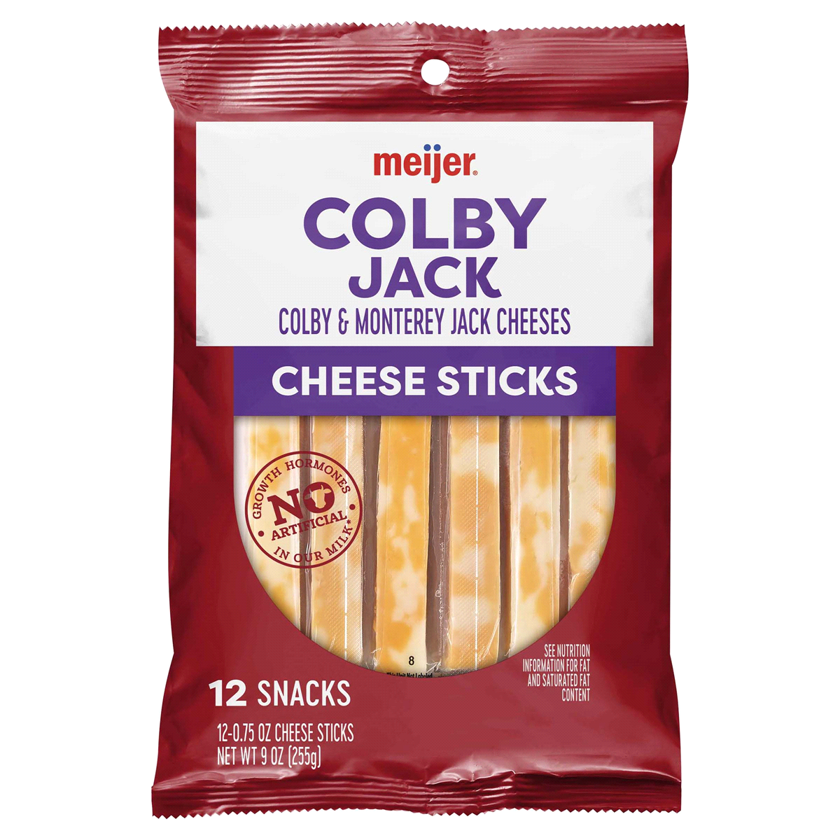 slide 1 of 5, Meijer Colby Jack Cheese Sticks, 9 oz