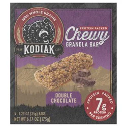 Kodiak Cakes Chewy Granola Bar, Double Chocolate, 6.17 oz/5Ct