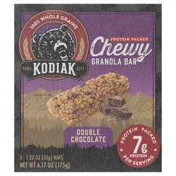 Kodiak Cakes Chewy Granola Bar, Double Chocolate, 6.17 oz/5Ct