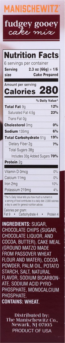 slide 7 of 9, Manischewitz The Passover Collection Fudgey Gooey Brownie Mix with Real Chocolate Chips - 14 oz, 14 oz
