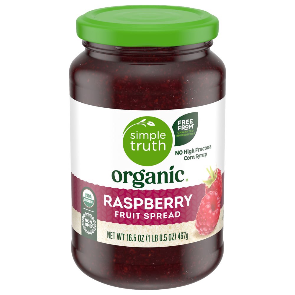 slide 1 of 6, Simple Truth Organic Raspberry Fruit Spread, 16.5 oz