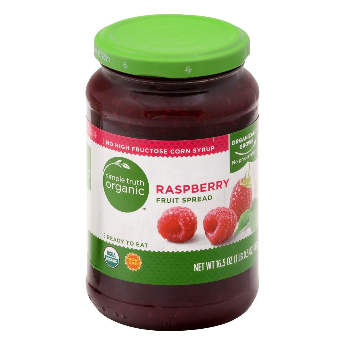 slide 1 of 1, Simple Truth Organic Raspberry Fruit Spread, 16.5 oz