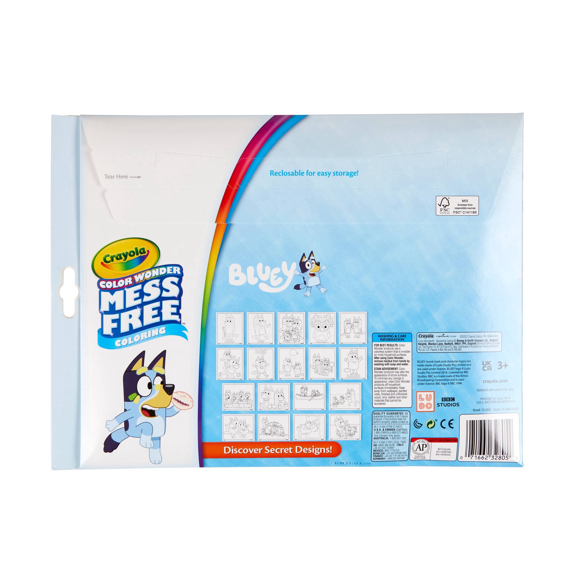 slide 4 of 9, Crayola Color Wonder Bluey, 18 ct