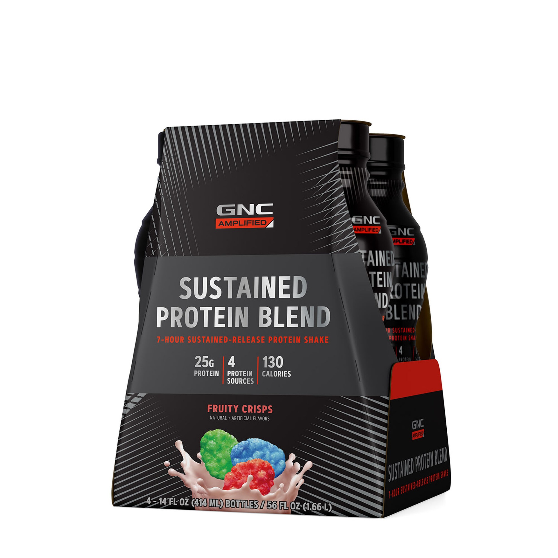 slide 1 of 1, GNC AMP Sustained Protein Blend - Fruity Crisps, 4 ct