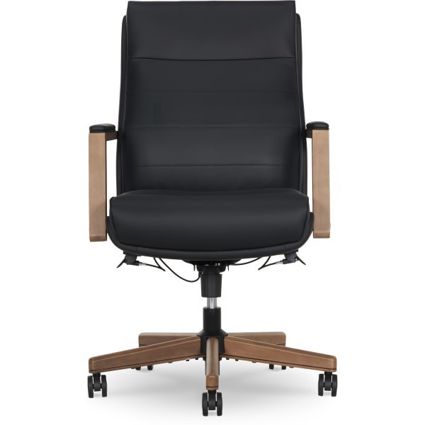 slide 3 of 10, Thomasville Fendley Ergonomic Vegan Leather Mid-Back Office Chair, Black/Brown, 1 ct