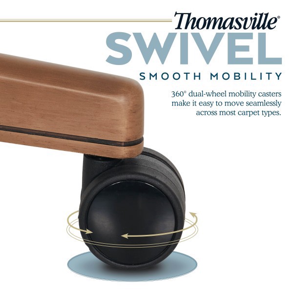 slide 6 of 10, Thomasville Fendley Ergonomic Vegan Leather Mid-Back Office Chair, Black/Brown, 1 ct